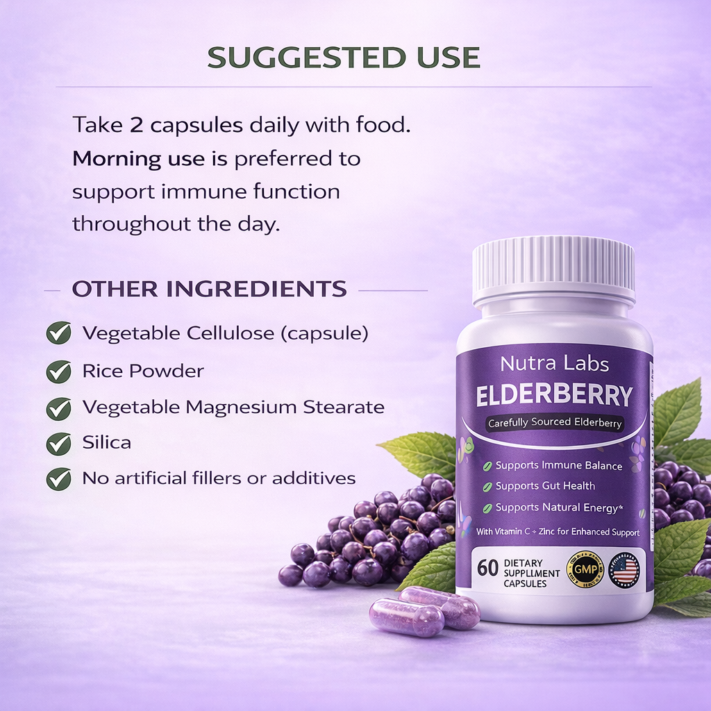 Nutra Labs™ Gut Support Complex with Elderberry, Zinc & Vitamin C