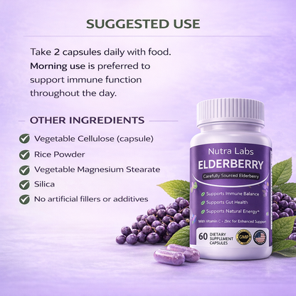 Nutra Labs™ Gut Support Complex with Elderberry, Zinc & Vitamin C