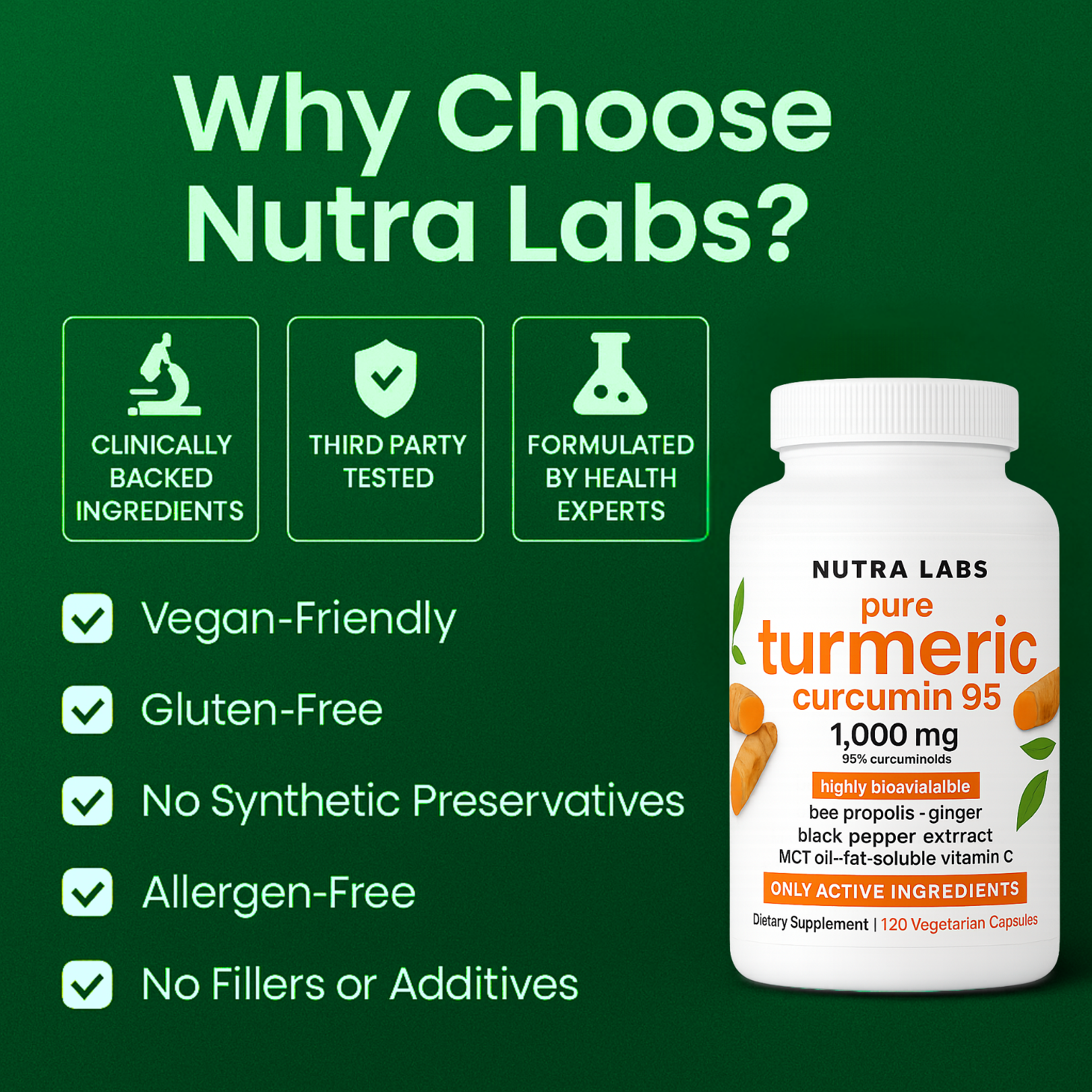 Nutra Labs™ Turmeric Curcumin (1,000 mg)